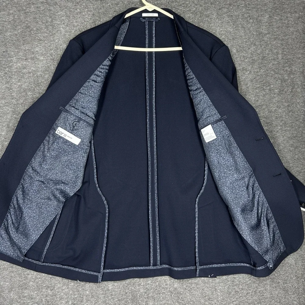 Bar III Sport Coat Mens 40L Navy Blue Slim Fit Knit Stretch Two-Button MSRP $295 - Picture 10 of 16